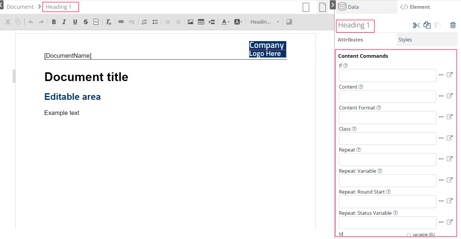 HTML Content Commands