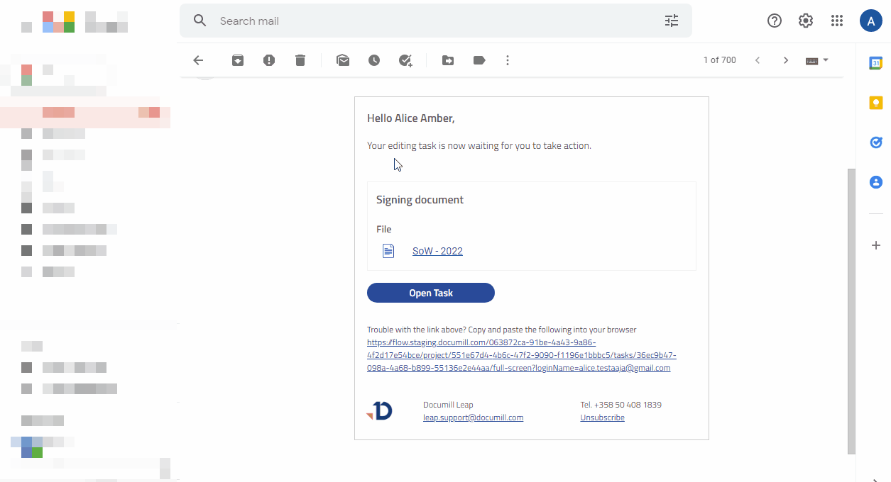 First tasks - edit task open from e-mail.gif
