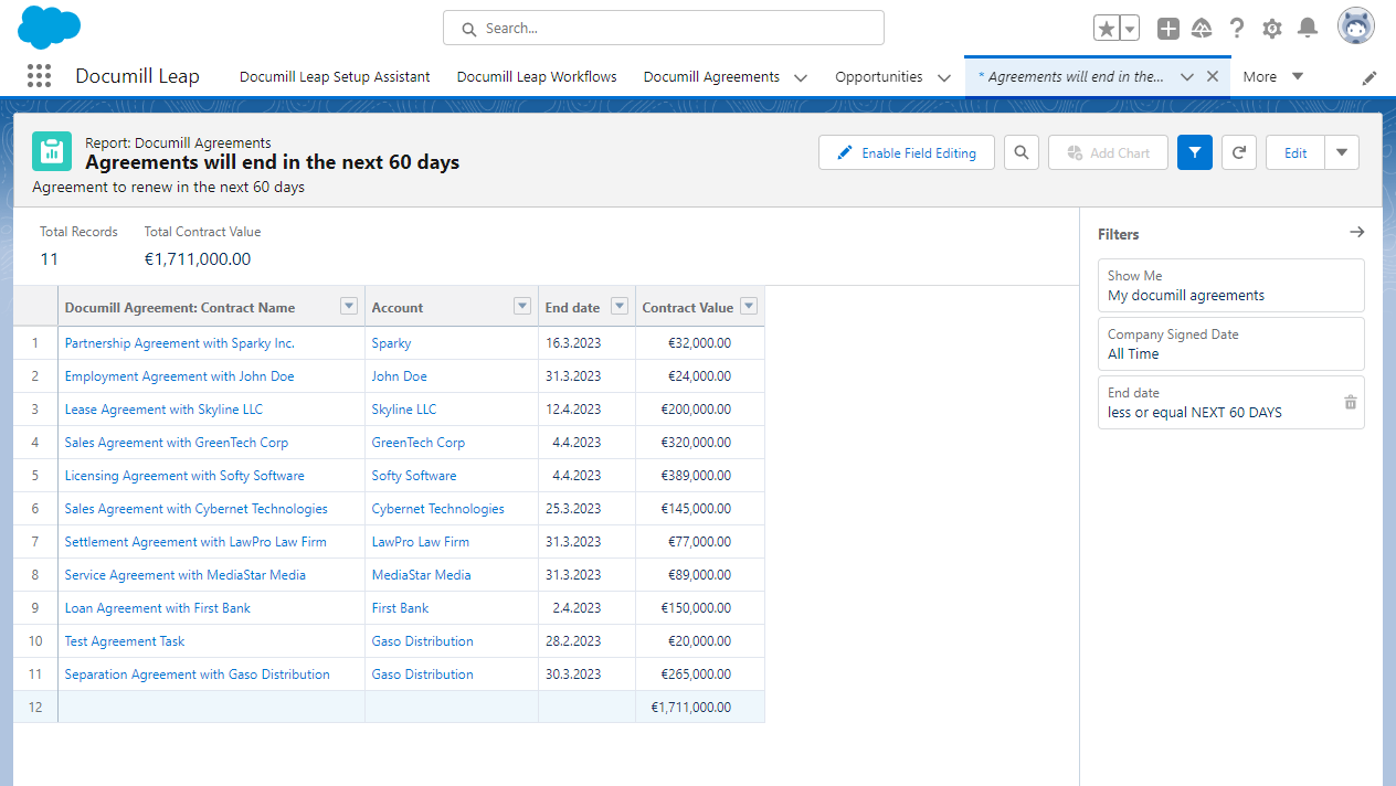 Create Report from Documill Agreement records.png