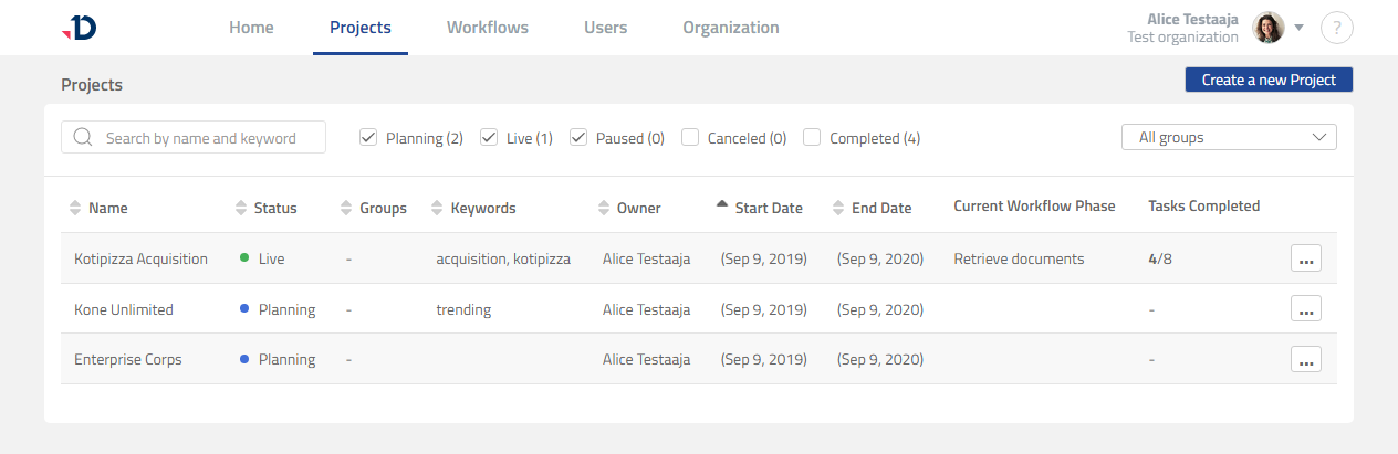 Create a Project - Projects page.png