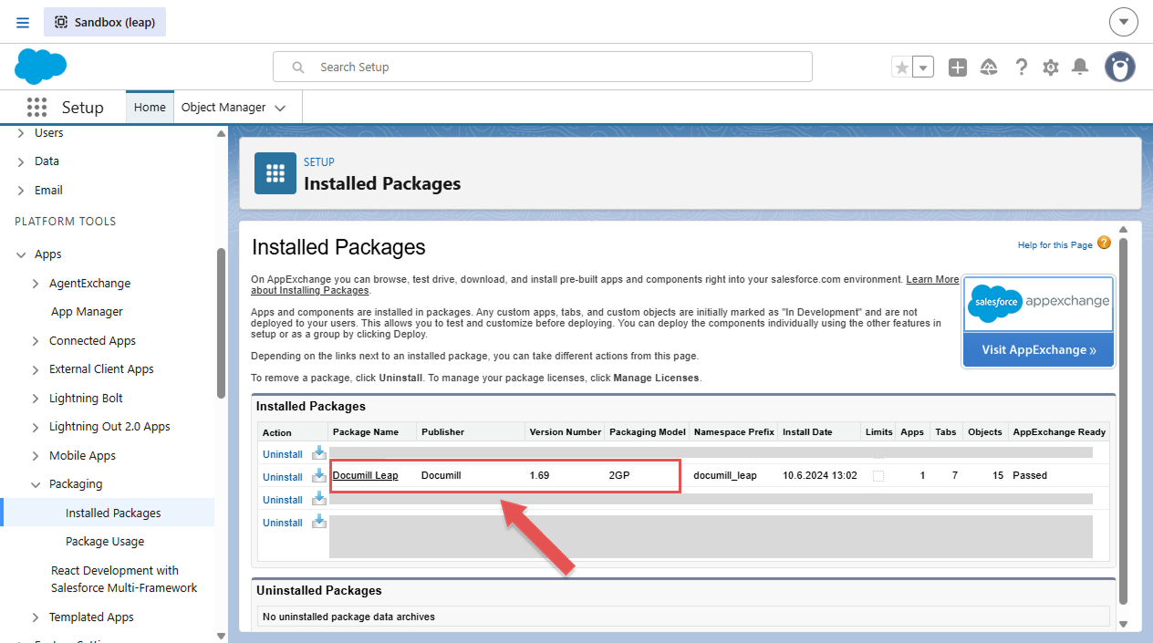 Installed Package - Documill Leap.png