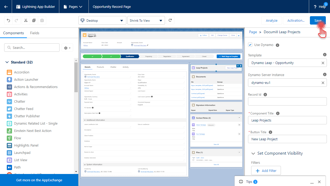 Leap Projects component - Use Dynamo - Save.png