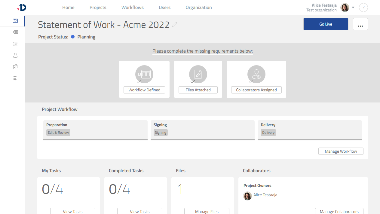 Start a Project - Project dashboard.png
