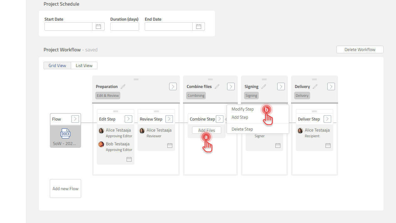 Manage step - Combine Step Properties open.png
